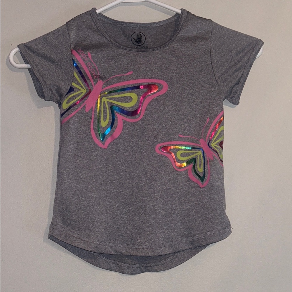 Body Glove Gray T-Shirt with Colorful Butterflies
